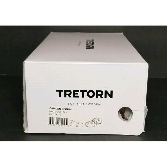 TRETORN CAMDEN SEQUIN WHITE / DARK PINK CHILD SIZE 5 NEW IN BOX LE-03 A-R - Picture 12 of 12